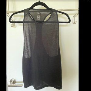 Adidas womens round neck racerback climalite tank top black